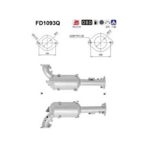 AS FD1093Q - Filtre à particules / à suie, échappement