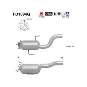 AS FD1094Q - Filtre à particules / à suie, échappement