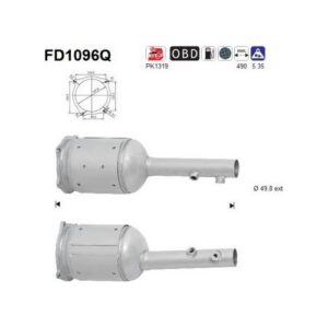 AS FD1096Q - Filtre à particules / à suie, échappement