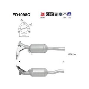 AS FD1098Q - Filtre à particules / à suie, échappement