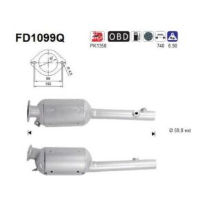 AS FD1099Q - Filtre à particules / à suie, échappement