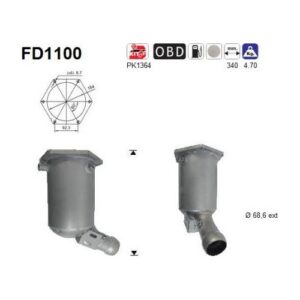 AS FD1100 - Filtre à particules / à suie, échappement