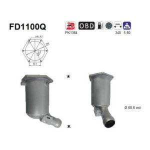 AS FD1100Q - Filtre à particules / à suie, échappement