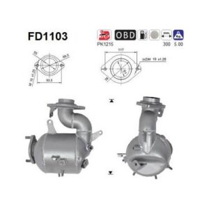 AS FD1103 - Filtre à particules / à suie, échappement