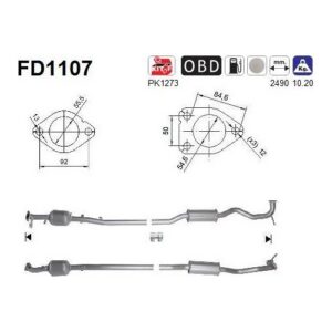 AS FD1107 - Filtre à particules / à suie, échappement