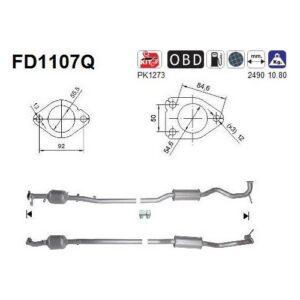 AS FD1107Q - Filtre à particules / à suie, échappement