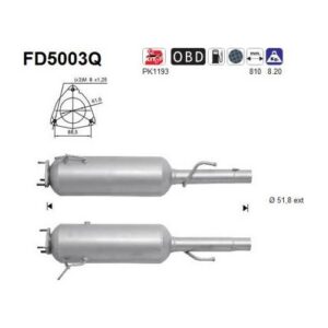 AS FD5003Q - Filtre à particules / à suie, échappement