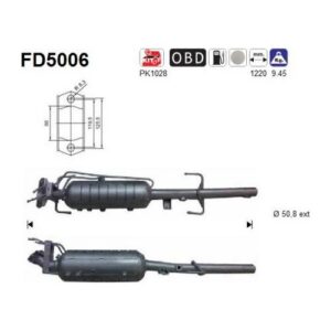 AS FD5006 - Filtre à particules / à suie, échappement