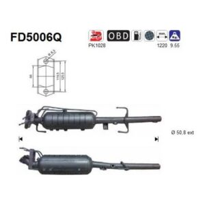 AS FD5006Q - Filtre à particules / à suie, échappement