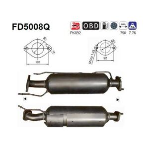 AS FD5008Q - Filtre à particules / à suie, échappement
