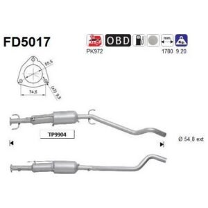 AS FD5017 - Filtre à particules / à suie, échappement