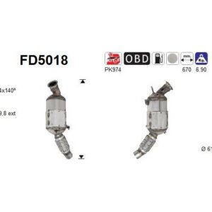 AS FD5018 - Filtre à particules / à suie, échappement