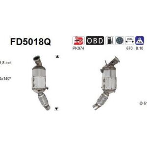 AS FD5018Q - Filtre à particules / à suie, échappement