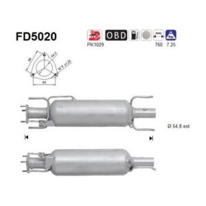 AS FD5020 - Filtre à particules / à suie, échappement