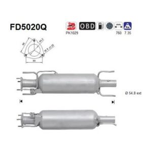 AS FD5020Q - Filtre à particules / à suie, échappement