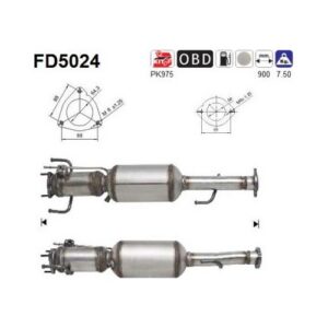 AS FD5024 - Filtre à particules / à suie, échappement