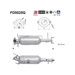 AS FD5025Q - Filtre à particules / à suie, échappement