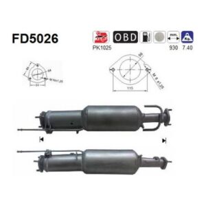 AS FD5026 - Filtre à particules / à suie, échappement