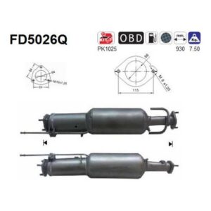 AS FD5026Q - Filtre à particules / à suie, échappement