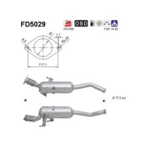 AS FD5029 - Filtre à particules / à suie, échappement
