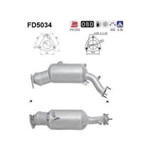 AS FD5034 - Filtre à particules / à suie, échappement