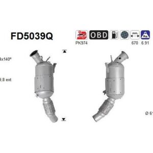 AS FD5039Q - Filtre à particules / à suie, échappement