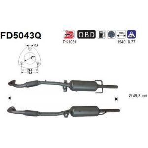 AS FD5043Q - Filtre à particules / à suie, échappement