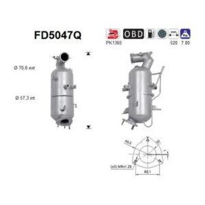 AS FD5047Q - Filtre à particules / à suie, échappement