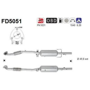 AS FD5051 - Filtre à particules / à suie, échappement