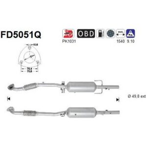 AS FD5051Q - Filtre à particules / à suie, échappement