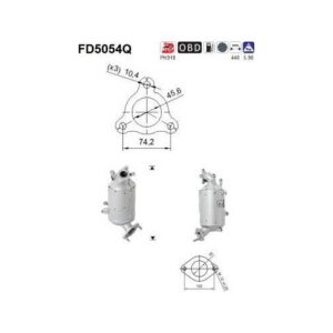 AS FD5054Q - Filtre à particules / à suie, échappement