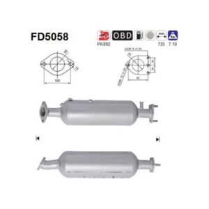 AS FD5058 - Filtre à particules / à suie, échappement