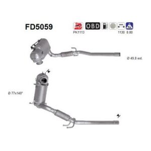 AS FD5059 - Filtre à particules / à suie, échappement