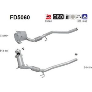 AS FD5060 - Filtre à particules / à suie, échappement