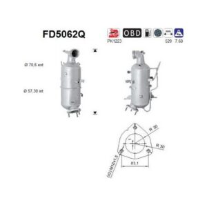 AS FD5062Q - Filtre à particules / à suie, échappement