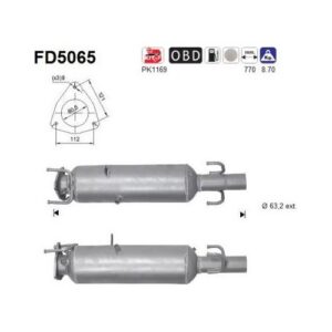AS FD5065 - Filtre à particules / à suie, échappement