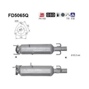 AS FD5065Q - Filtre à particules / à suie, échappement