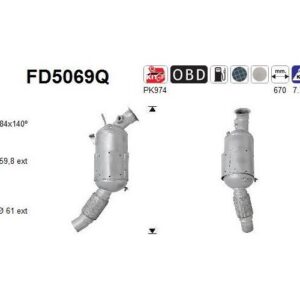 AS FD5069Q - Filtre à particules / à suie, échappement