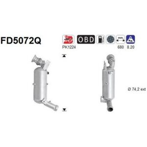 AS FD5072Q - Filtre à particules / à suie, échappement