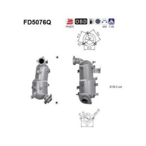 AS FD5076Q - Filtre à particules / à suie, échappement