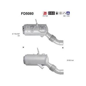 AS FD5080 - Filtre à particules / à suie, échappement