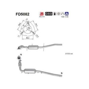 AS FD5082 - Filtre à particules / à suie, échappement