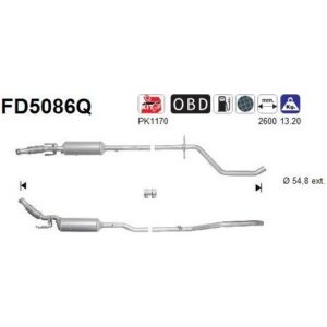 AS FD5086Q - Filtre à particules / à suie, échappement
