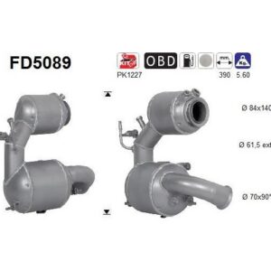 AS FD5089 - Filtre à particules / à suie, échappement