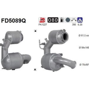 AS FD5089Q - Filtre à particules / à suie, échappement
