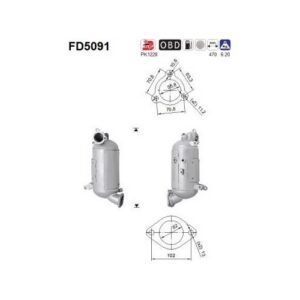 AS FD5091 - Filtre à particules / à suie, échappement