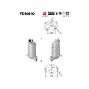 AS FD5091Q - Filtre à particules / à suie, échappement
