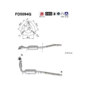 AS FD5094Q - Filtre à particules / à suie, échappement