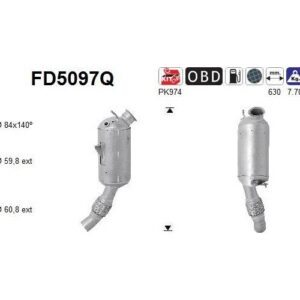 AS FD5097Q - Filtre à particules / à suie, échappement