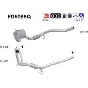 AS FD5099Q - Filtre à particules / à suie, échappement